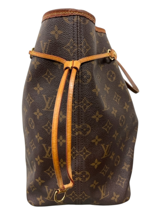 Louis Vuitton Brown Print Leather Monogram Tote 2 Handles Bag Brown Print / L