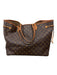 Louis Vuitton Brown Print Leather Monogram Tote 2 Handles Bag Brown Print / L