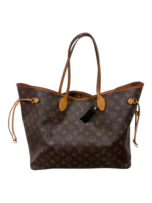 Louis Vuitton Brown Print Leather Monogram Tote 2 Handles Bag Brown Print / L