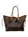 Louis Vuitton Brown Print Leather Monogram Tote 2 Handles Bag Brown Print / L