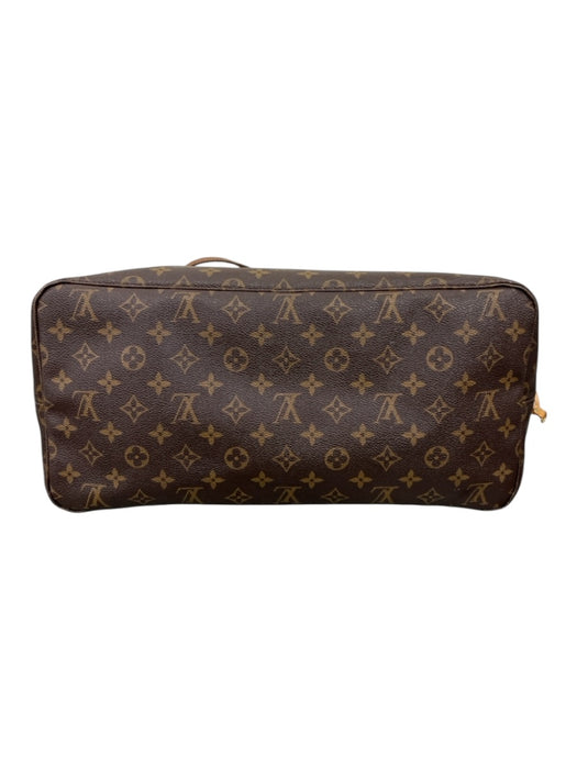 Louis Vuitton Brown Print Leather Monogram Tote 2 Handles Bag Brown Print / L