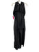 Free People Size S Black Nylon Blend Tie Neck Halter Floor Length Jumpsuit Black / S