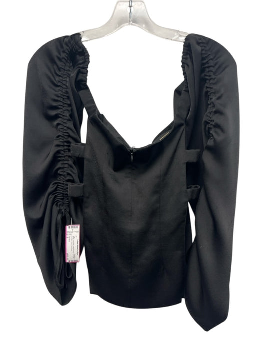 Cult Gaia Size S Black Polyester Off Shoulder Cut Outs Zip Back Satin Top Black / S