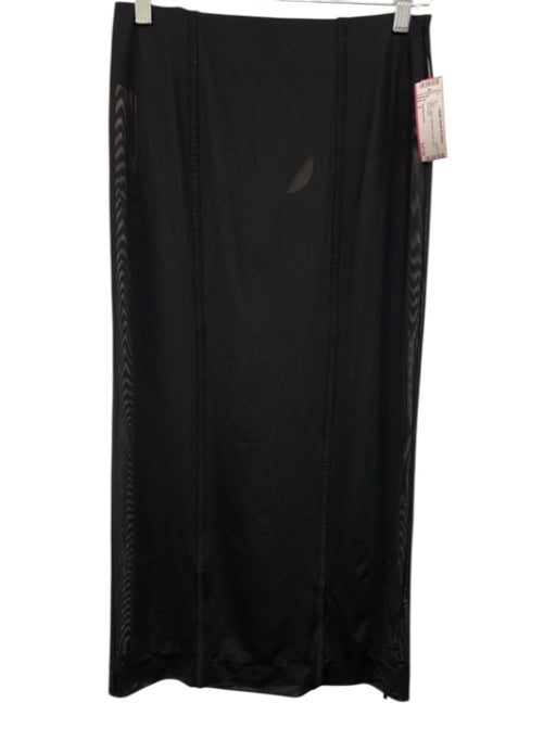 Camila Coelho Size S Black Poly Blend Mesh Midi Skirt Black / S