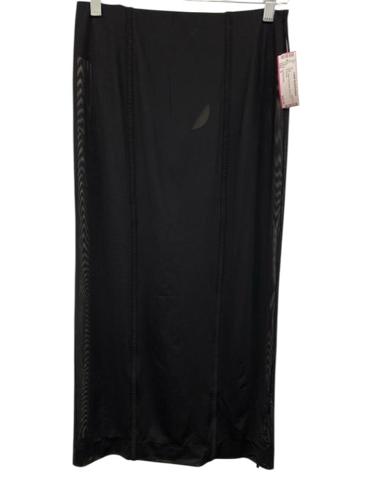 Camila Coelho Size S Black Poly Blend Mesh Midi Skirt Black / S