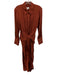 A.L.C. Size 2 Red Viscose Button Front Long Sleeve Tie Waist Satin Dress Red / 2
