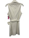 Zara Size S White Polyester Tie Belt Button Front Sleeveless Lapels Dress White / S