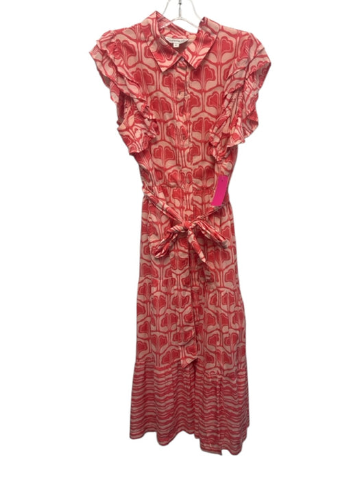 Crown & Ivy Size M Red & Pink Modal Button Front Printed Sleeveless Dress Red & Pink / M