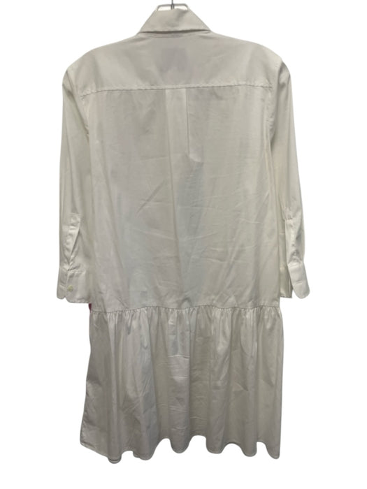 The Shirt Size S White Cotton Blend Button Front Mini Collared Dress White / S