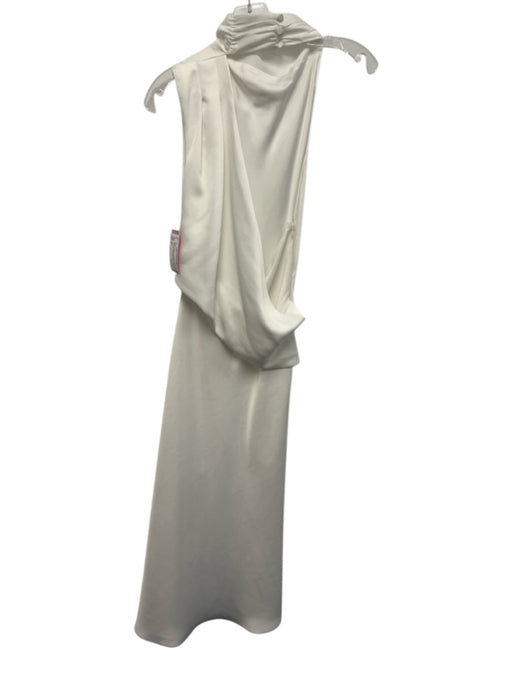 Misha Size 4 White Polyester Sleeveless One Shoulder Cut Out back Maxi Dress White / 4