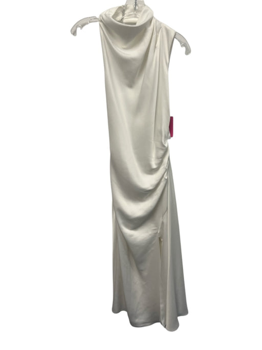 Misha Size 4 White Polyester Sleeveless One Shoulder Cut Out back Maxi Dress White / 4