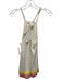 Trina Turk Size L White & Multi Cotton Mini Sleeveless Fringe Detail Top White & Multi / L