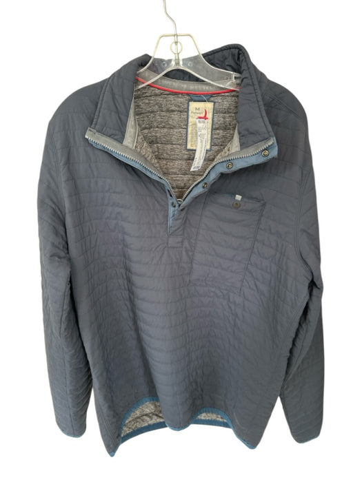 Relwen Size M Navy & Gray Nylon Blend Quilted Quarter Zip Athletic Men's Jacket Navy & Gray / M