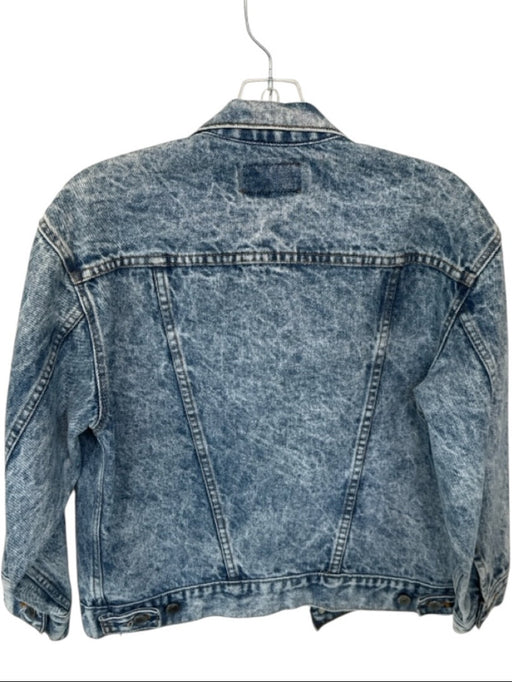 Levi's Size M Med Dark Wash Cotton Acid Wash Cropped Denim Jacket Med Dark Wash / M
