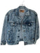 Levi's Size M Med Dark Wash Cotton Acid Wash Cropped Denim Jacket Med Dark Wash / M