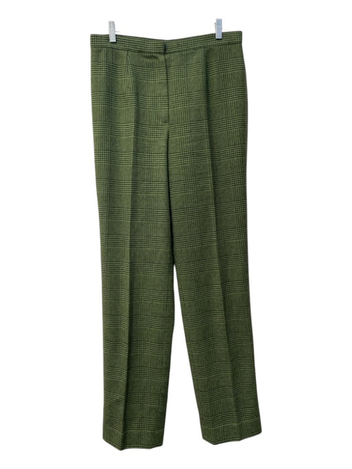 Carlisle Size 10 Green & Black Wool Blend Plaid zip fly No Pockets Pants Green & Black / 10