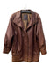 Friitala Size 10 Brown Leather Wide Sleeve Front Buttons Side Pockets Jacket Brown / 10