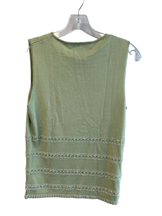 Carlisle Size Medium Light Green Silk Blend Sleeveless Round Neck Top Light Green / Medium