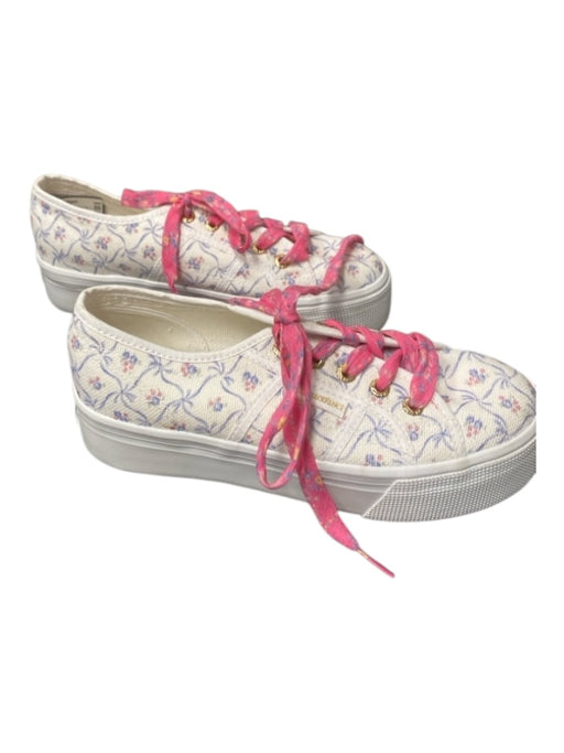 Superga x LoveShackFancy Shoe Size 5 White & Pink Canvas Floral lace up Sneakers White & Pink / 5