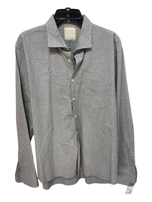 Billy Reid Size XL Gray & White Cotton Dots Button Down Men's Long Sleeve Shirt XL