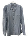 Elie Tahari Size Est XL Blue & Gray Cotton Plaid Button Down Long Sleeve Shirt Est XL