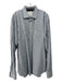 Billy Reid Size 17.5 Gray & Blue Cotton Plaid Spread Collar Long Sleeve Shirt 17.5