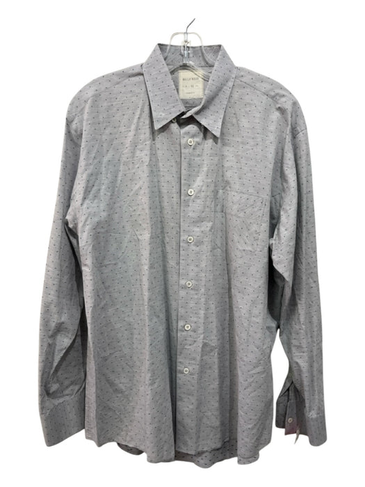 Billy Reid Size XL Gray & Blue Cotton Dots Button Down Men's Long Sleeve Shirt XL