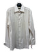 Boss Size 16 White & Pink Cotton Striped Button Down Men's Long Sleeve Shirt 16