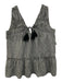 Derek Lam 10 Crosby Size 4 White & Black Cotton Gingham V Neck Sleeveless Top White & Black / 4