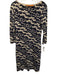 Tory Burch Size M Navy & white Wool Long Sleeve Horses & Dogs Midi Dress Navy & white / M