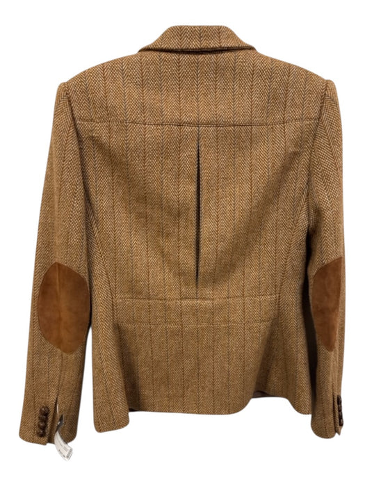 Ralph Lauren Size 6 Beige & Multi Wool Knit Blazer 2 Button Jacket Beige & Multi / 6