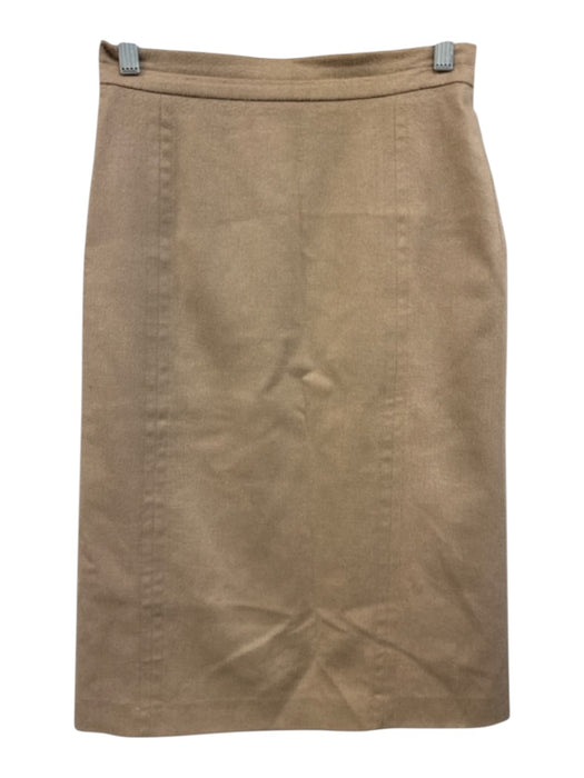 Max Mara Size S Beige Wool Blend Back Zip Below Knee Skirt Beige / S