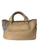 Celine Tan Leather Perforated Top Handles Bag Tan