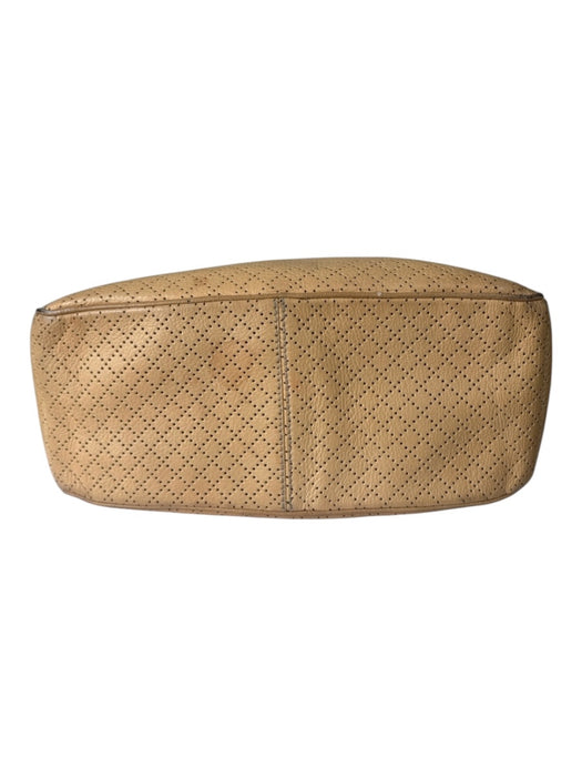 Celine Tan Leather Perforated Top Handles Bag Tan