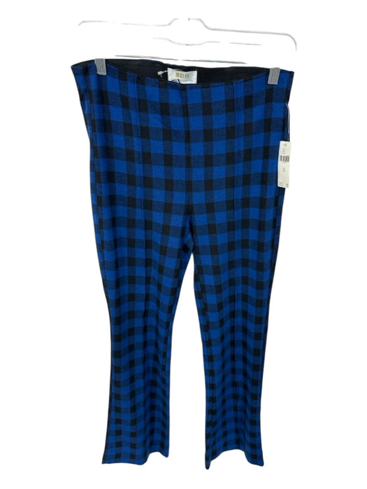 Maeve Size XS Black & Blue Polyester Blend Elastic Waist Checkered Pants Black & Blue / XS