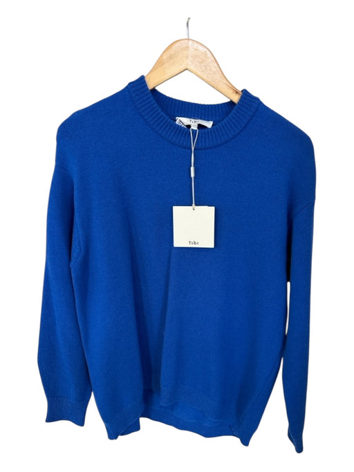 Tibi Size S Electric Blue Wool Blend Knit Long Sleeve Oversized Sweater Electric Blue / S