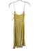 Motel Size XS Yellow, Purple & Green Viscose Spaghetti Strap Floral Midi Dress Yellow, Purple & Green / XS