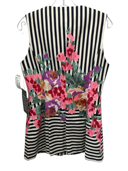 Tuckernuck Size 6 Black, Cream & Multi Polyester Sleeveless Stripes Floral Dress Black, Cream & Multi / 6