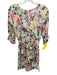 Faithful The Brand Size 4 Yellow, Purple & Multi Rayon Floral V Neck Sash Romper Yellow, Purple & Multi / 4