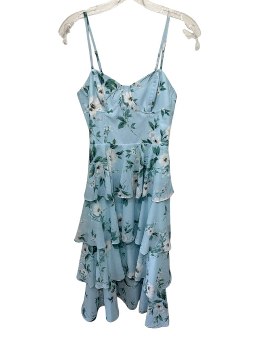Yumi Kim Size S Light Blue, Green & Multi Polyester Spaghetti Strap Floral Dress Light Blue, Green & Multi / S
