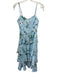 Yumi Kim Size S Light Blue, Green & Multi Polyester Spaghetti Strap Floral Dress Light Blue, Green & Multi / S