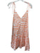 Maeve Size S Orange & White Cotton Spaghetti Strap Abstract Ruffle Hem Dress Orange & White / S