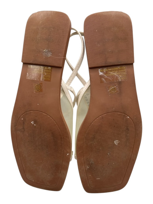 Coconuts Shoe Size 9 Cream Mesh Faux Leather Square Toe Bow sling back Sandals Cream / 9
