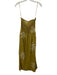 Celandine Size XXS Mustard Yellow & White Linen & Viscose Strapless Midi Dress Mustard Yellow & White / XXS