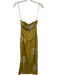 Celandine Size XXS Mustard Yellow & White Linen & Viscose Strapless Midi Dress Mustard Yellow & White / XXS