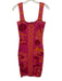 Farm Rio Size S Pink & Orange Viscose & Polyester Sleeveless Knit Midi Dress Pink & Orange / S
