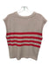 Evereve Size S Beige & Red Cotton Striped Sleeveless Knit Top Beige & Red / S