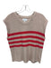 Evereve Size S Beige & Red Cotton Striped Sleeveless Knit Top Beige & Red / S