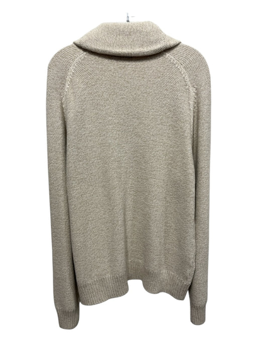 Bonobos Size XL Beige & White Cotton Button Up Long Sleeve Cardigan Beige & White / XL