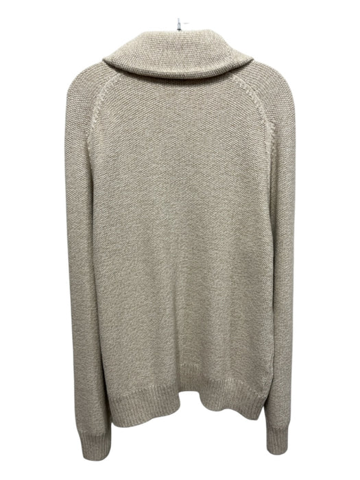 Bonobos Size XL Beige & White Cotton Button Up Long Sleeve Cardigan Beige & White / XL